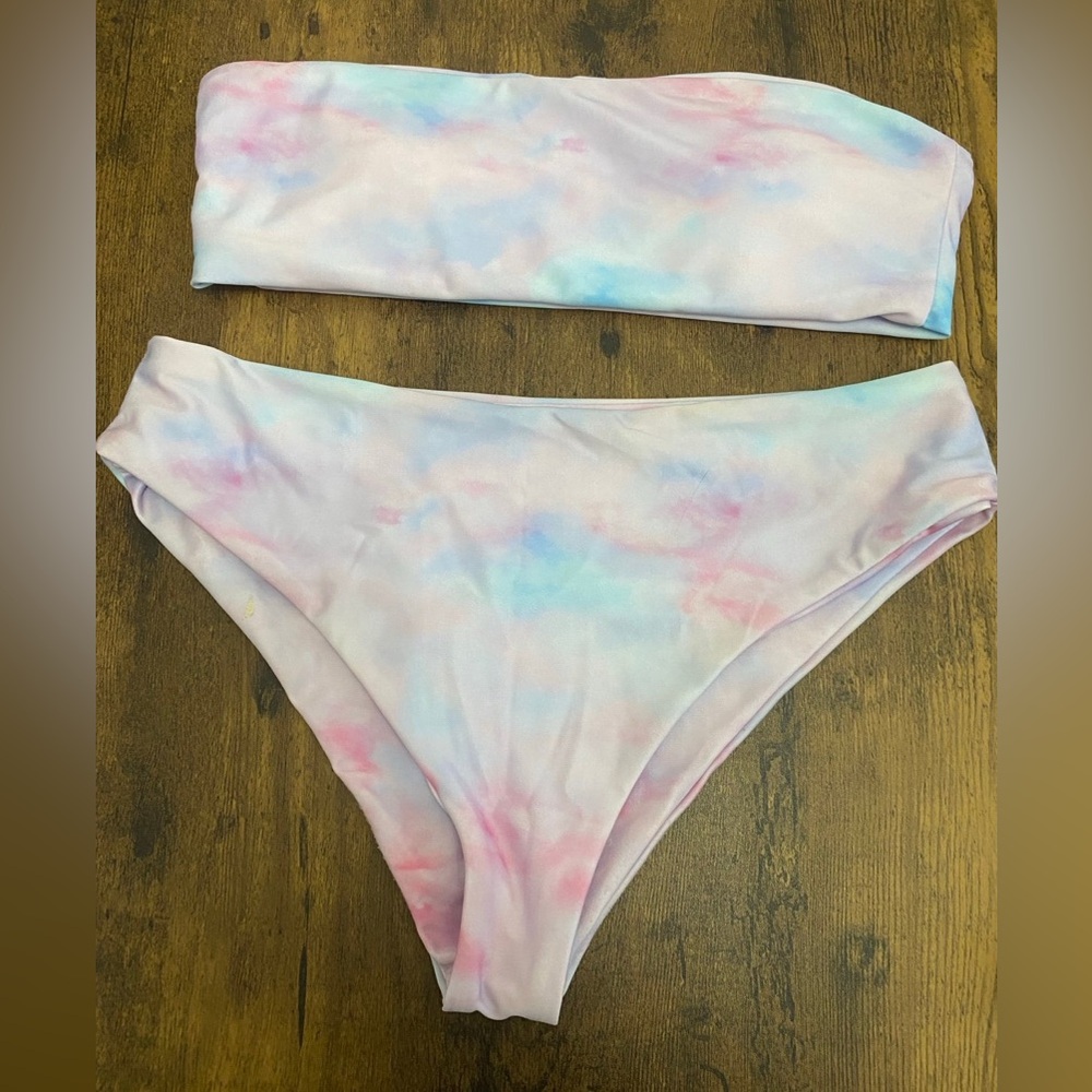 Women’s Pastel Tie Dye Two Piece Swim Suit